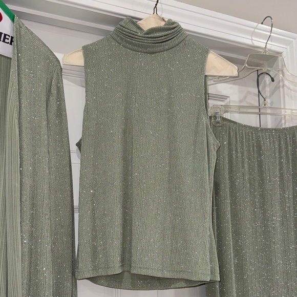 Vintage 90s Jeffery & Dara Evening By Tom Barra 3-Piece Sparkle Knit Set Size 8 - Picture 2 of 10